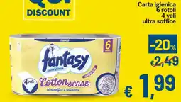 Qui Discount Carta igienica 6 rotoli 4 veli ultra soffice offerta
