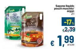 Qui Discount Sapone liquido pouch muschio/ argan offerta