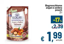 Qui Discount LUXURY Bagnoschiuma argan e ambra pouch offerta