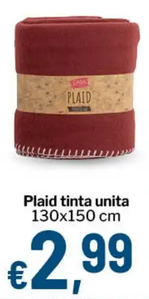 Qui Discount Plaid tinta unita 130x150 cm offerta