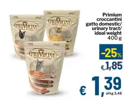Qui Discount Primium croccantini gatto domestic/ urinary tract/ ideal weight offerta