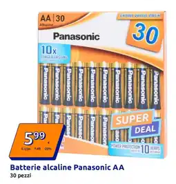 Action Batterie alcaline Panasonic AA offerta
