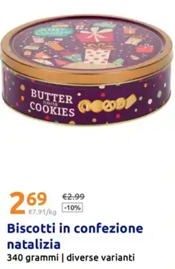 Action Biscotti in confezione natalizia offerta