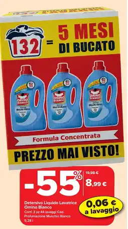 Carrefour Market Detersivo Liquido Lavatrice Omino Bianco offerta
