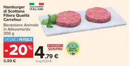 Carrefour Market Hamburger di Scottona Filiera Qualità Carrefour offerta