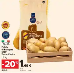 Carrefour Market Patate di Bologna DOP Terre d'Italia offerta