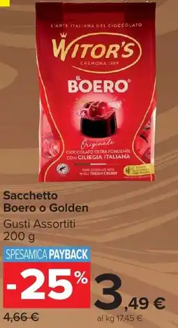 Carrefour Market Sacchetto Boero o Golden offerta