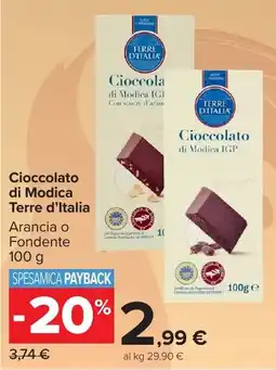 Carrefour Market Cioccolato di Modica Terre d'Italia offerta