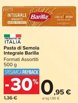 Carrefour Market Pasta di Semola Integrale Barilla offerta