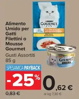 Carrefour Market Alimento Umido per Gatti Filettini o Mousse Gourmet offerta