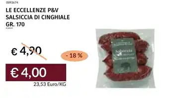Prezzemolo e Vitale Le eccellenze p&v salsiccia di cinghiale offerta