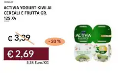 Prezzemolo e Vitale Activia yogurt kiwi ai cereali e frutta offerta