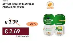 Prezzemolo e Vitale Activia yogurt bianco ai cereali offerta