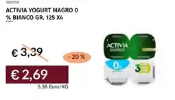 Prezzemolo e Vitale Activia yogurt magro 0 % bianco offerta