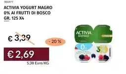 Prezzemolo e Vitale Activia yogurt magro 0% ai frutti di bosco offerta