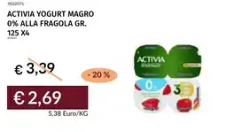 Prezzemolo e Vitale Activia yogurt magro 0% alla fragola offerta