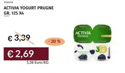 Prezzemolo e Vitale Activia yogurt prugne offerta
