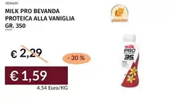 Prezzemolo e Vitale Milk pro bevanda proteica alla vaniglia offerta