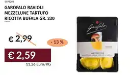 Prezzemolo e Vitale Garofalo ravioli mezzelune tartufo ricotta bufala offerta