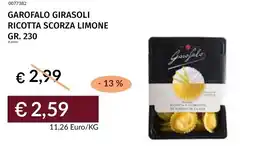 Prezzemolo e Vitale Garofalo girasoli ricotta scorza limone offerta