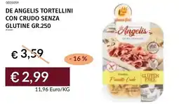 Prezzemolo e Vitale De angelis tortellini con crudo senza glutine offerta