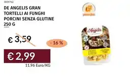 Prezzemolo e Vitale De angelis gran tortelli ai funghi porcini senza glutine offerta