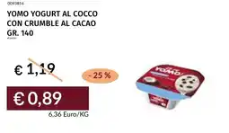 Prezzemolo e Vitale Yomo yogurt al cocco con crumble al cacao offerta