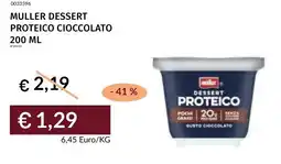 Prezzemolo e Vitale Muller dessert proteico cioccolato offerta