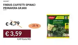 Prezzemolo e Vitale Findus ciuffetti spinaci primavera offerta