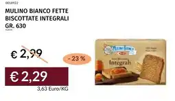 Prezzemolo e Vitale Mulino bianco fette biscottate integrali offerta