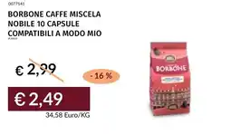 Prezzemolo e Vitale Borbone caffe miscela nobile 10 capsule compatibili a modo mio offerta