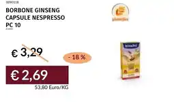 Prezzemolo e Vitale Borbone ginseng capsule nespresso pc 10 offerta