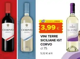 Tigre Vini terre siciliane igt CORVO offerta