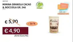 Prezzemolo e Vitale Mimina granola cacao & nocciola offerta