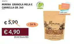 Prezzemolo e Vitale Mimina granola mela e cannella offerta