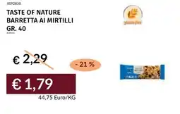 Prezzemolo e Vitale Taste of nature barretta ai mirtilli offerta