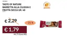Prezzemolo e Vitale Taste of nature barretta alla ciliegia e frutta secca offerta