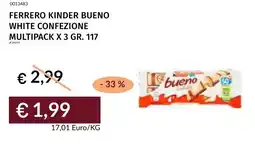 Prezzemolo e Vitale Ferrero kinder bueno white confezione multipack offerta