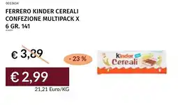 Prezzemolo e Vitale Ferrero kinder cereali confezione multipack offerta