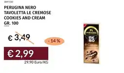 Prezzemolo e Vitale Perugina nero tavoletta le cremose cookies and cream offerta