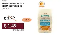 Prezzemolo e Vitale Rummo penne rigate senza glutine n. 66 offerta