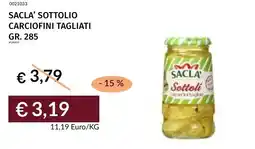 Prezzemolo e Vitale Sacla' sottolio carciofini tagliati offerta