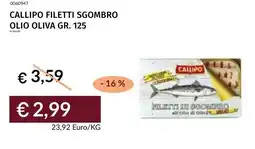 Prezzemolo e Vitale Callipo filetti sgombro olio oliva offerta