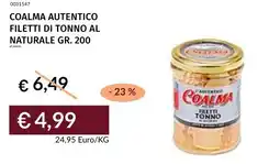 Prezzemolo e Vitale Coalma autentico filetti di tonno al naturale offerta