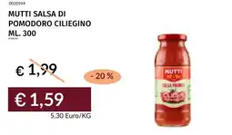Prezzemolo e Vitale Mutti salsa di pomodoro ciliegino offerta