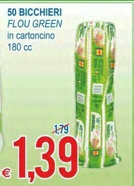 MD Discount Flou green 50 bicchieri offerta