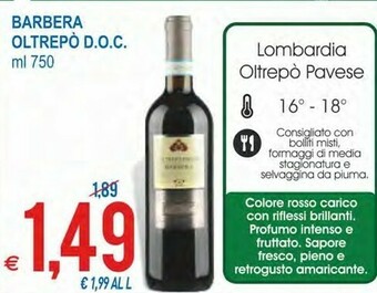 MD Discount Barbera oltrepo doc 750 ml offerta