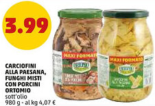 PENNY Carciofini alla paesana, funghi misti con porcini ORTOMIO sott'olio offerta