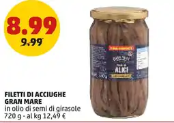 PENNY Filetti di acciughe GRAN MARE in olio di semi di girasole offerta