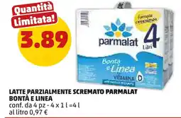 PENNY Latte parzialmente scremato PARMALAT bontà e linea offerta